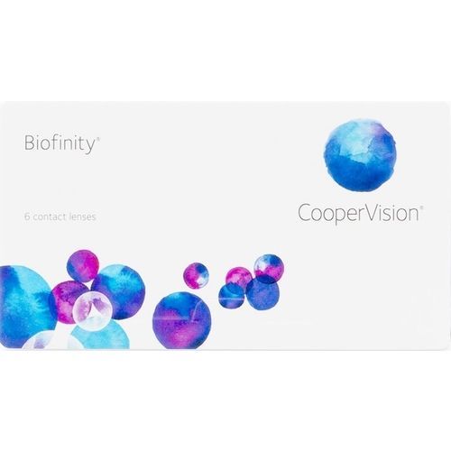 A box of biofinity contact lenses by coopervision.