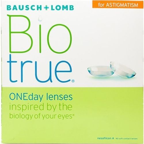 A box of bio true contact lenses for astigmatism