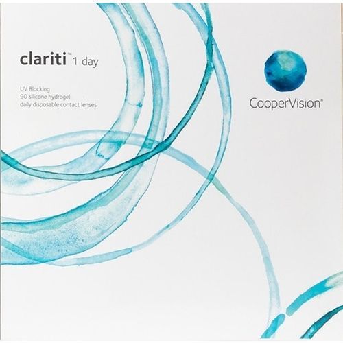 A box of coopervision clariti 1 day contact lenses