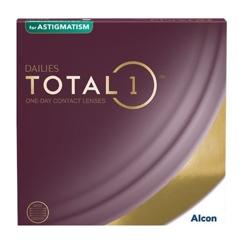 A box of dailies total 1 one day contact lenses for astigmatism.