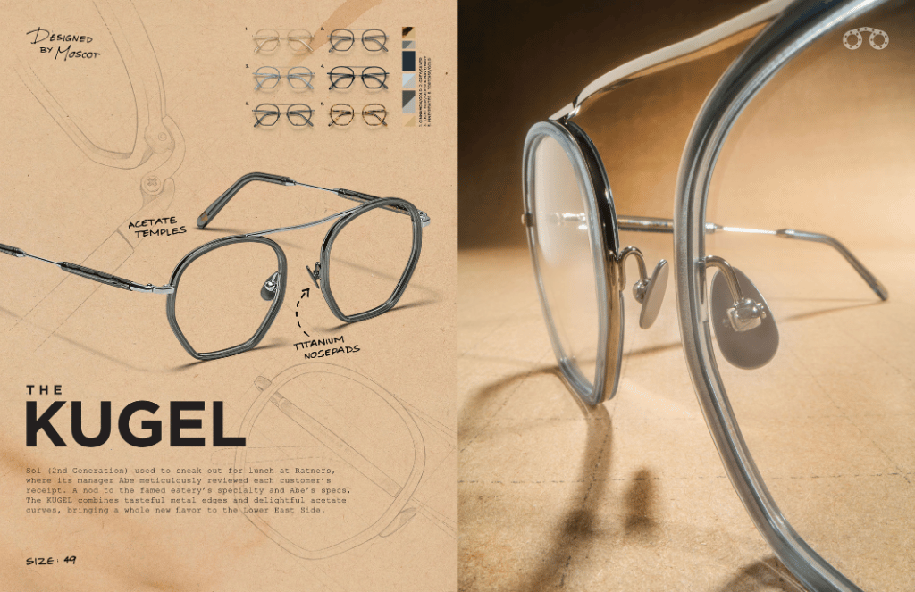A pair of glasses with the word kugel on it