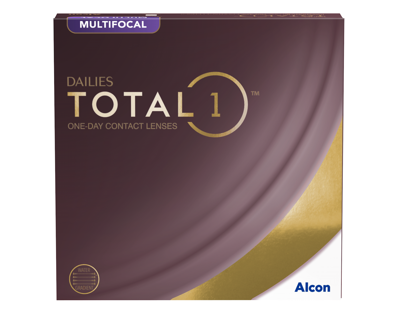 A box of dailies total1 multifocal contact lenses by Alcon.