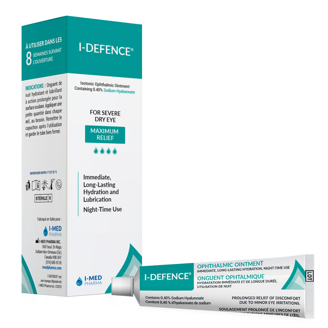 A tube of I-Defence is next to a box