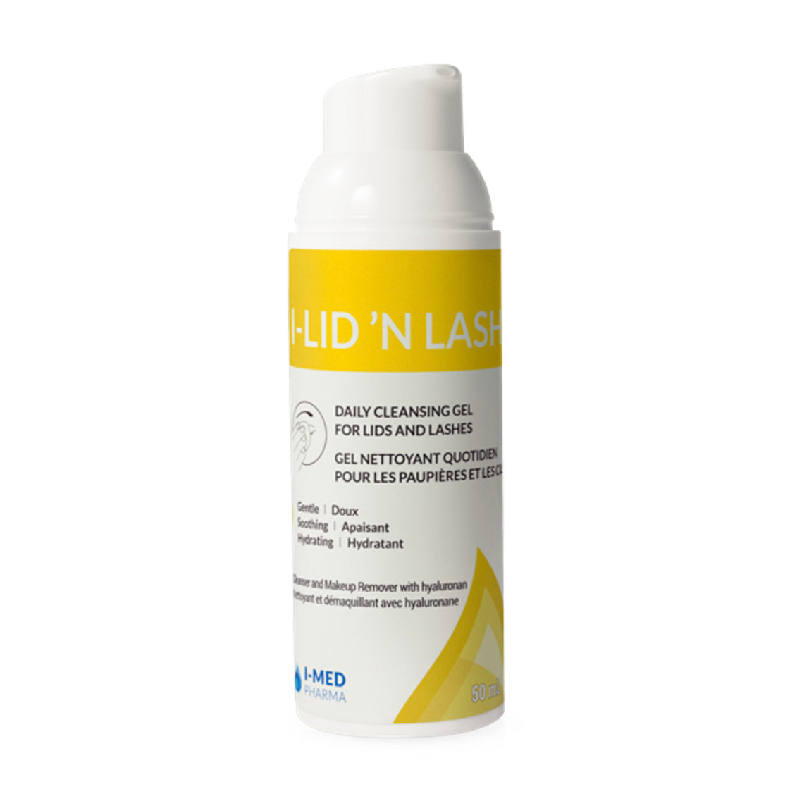 A bottle ofI-LID 'N LASH Pump