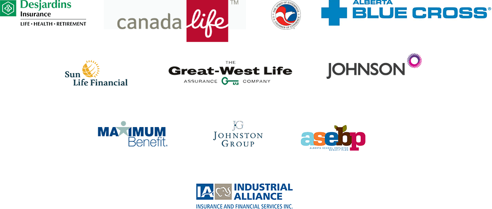 A bunch of logos on a white background including canada life