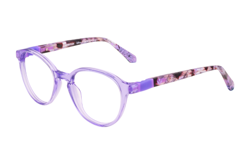 A pair of purple glasses on a white background.