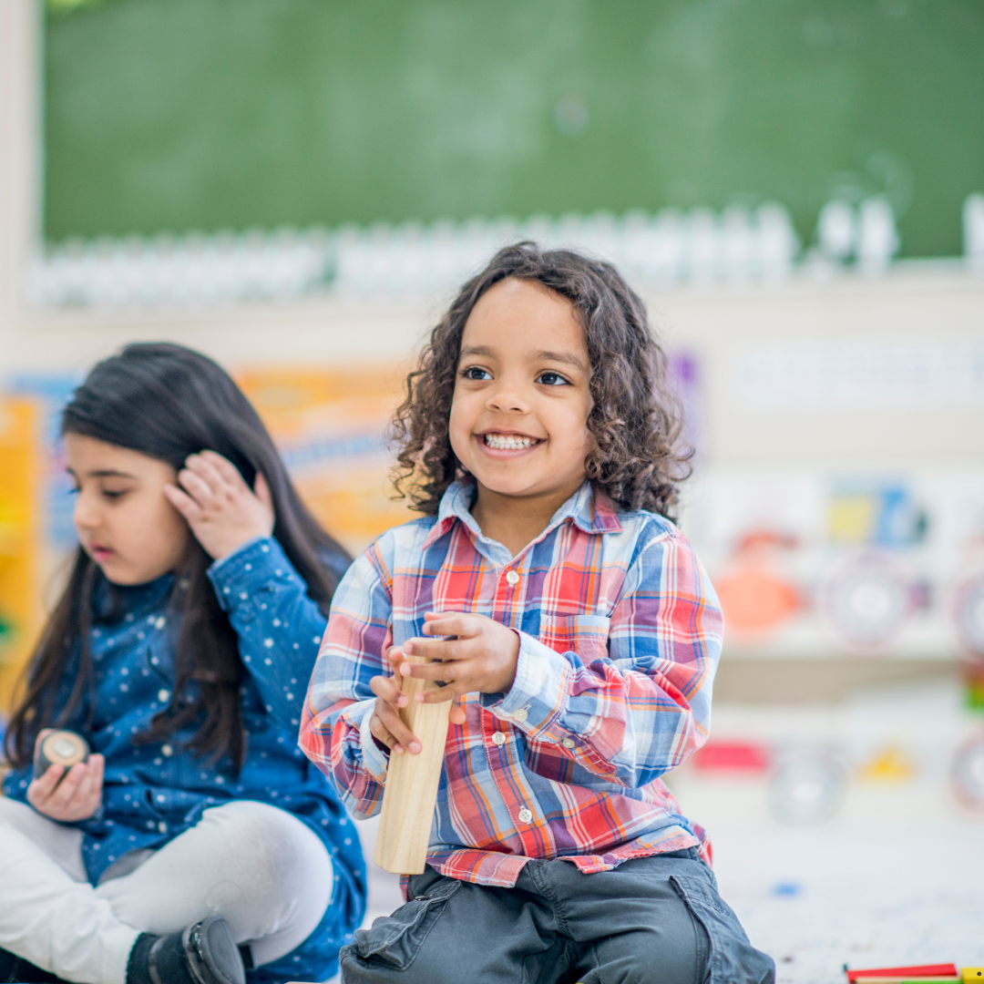 Kids playing in kindergarten.