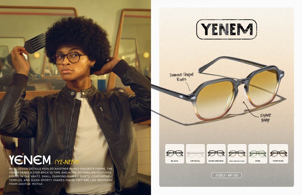 A picture of a man with an afro and a picture of a pair of sunglasses