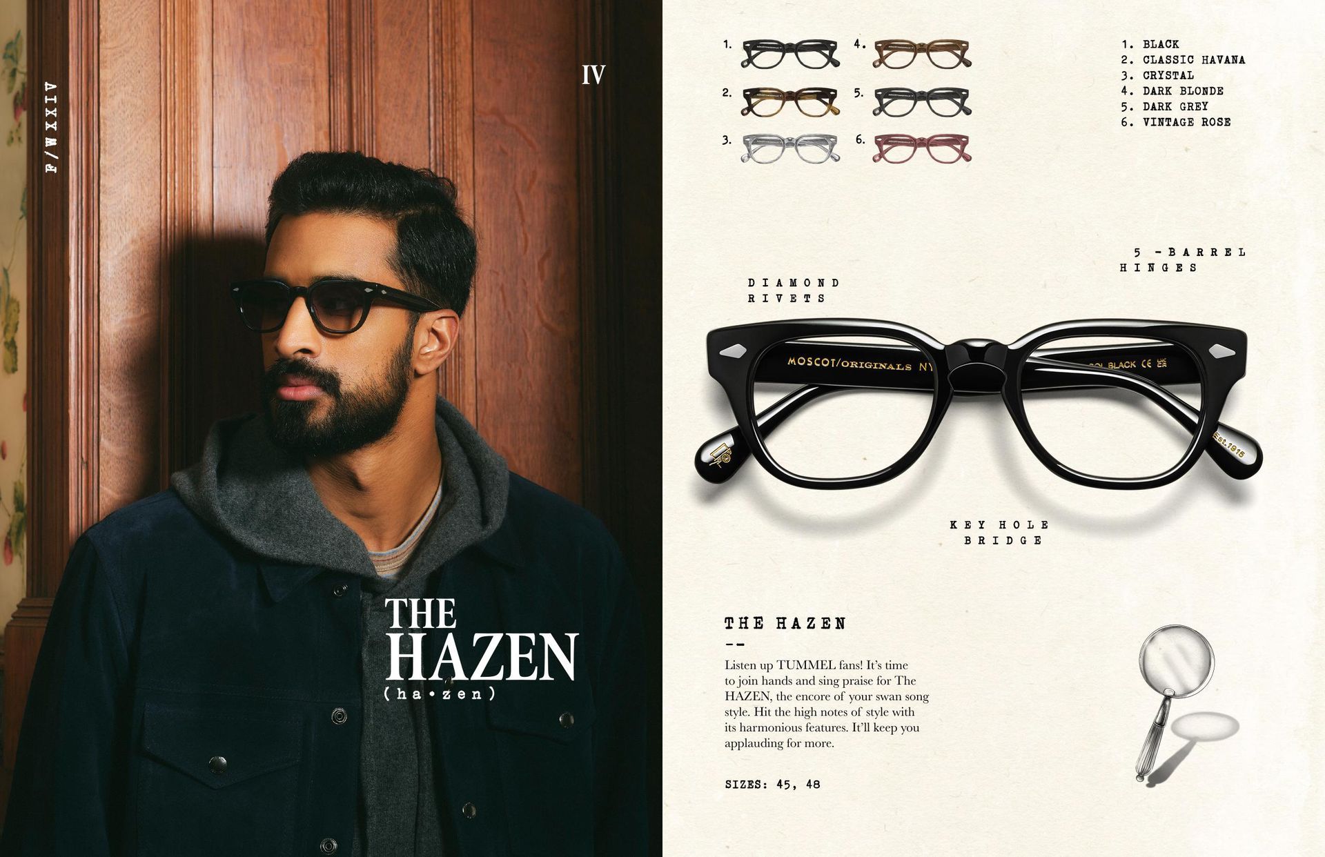 A man with a beard wearing sunglasses and a poster that says the hazen