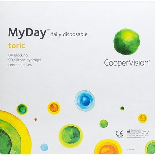 A box of myday daily disposable toric contact lenses