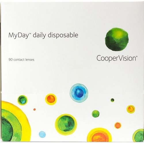 A box of coopervision myday daily disposable contact lenses