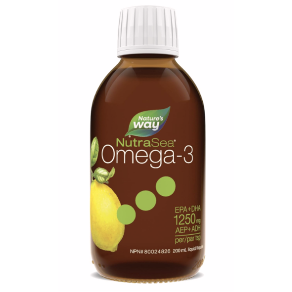 A bottle of Omega-3 liquid.
