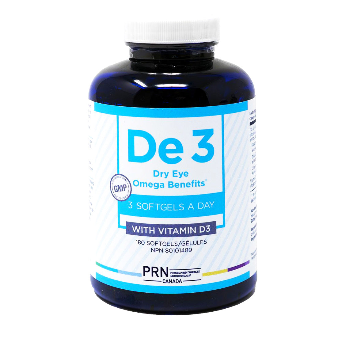 A bottle of PRN Omega-3 Capsules.