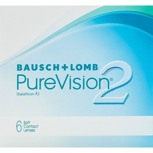 A box of bausch + lomb purevision 2 contact lenses.