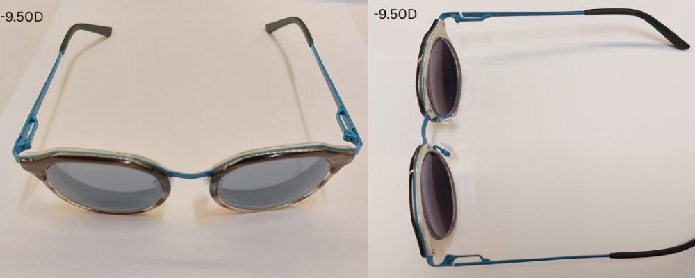 Titanium-Acetate Frame for High Prescription -9.50D