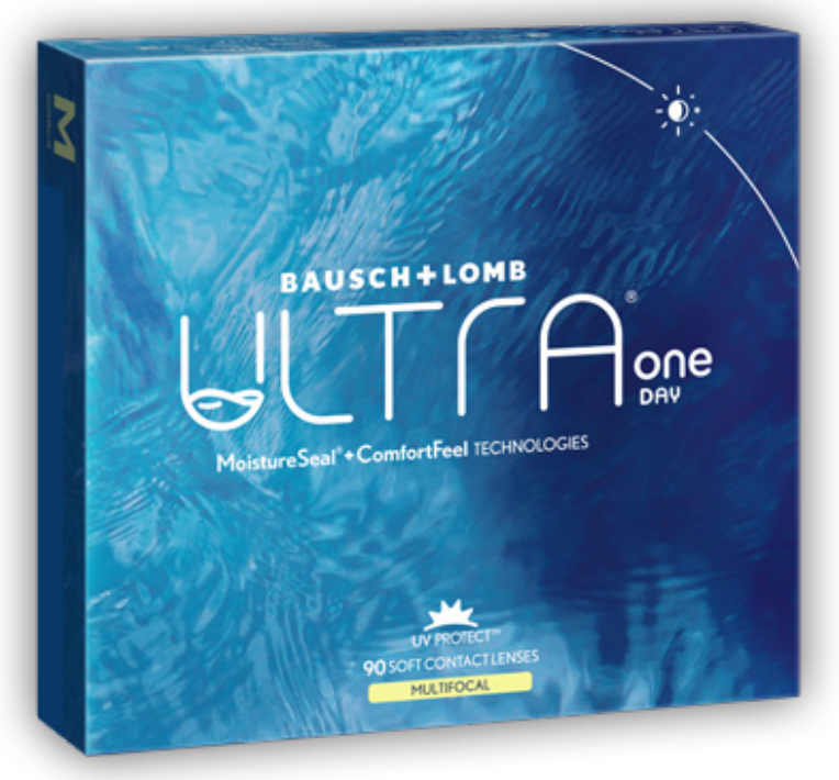 A box of bausch + lomb ultra one day contact lenses