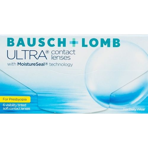 A box of bausch and lomb ultra contact lenses with moisture seal technology
