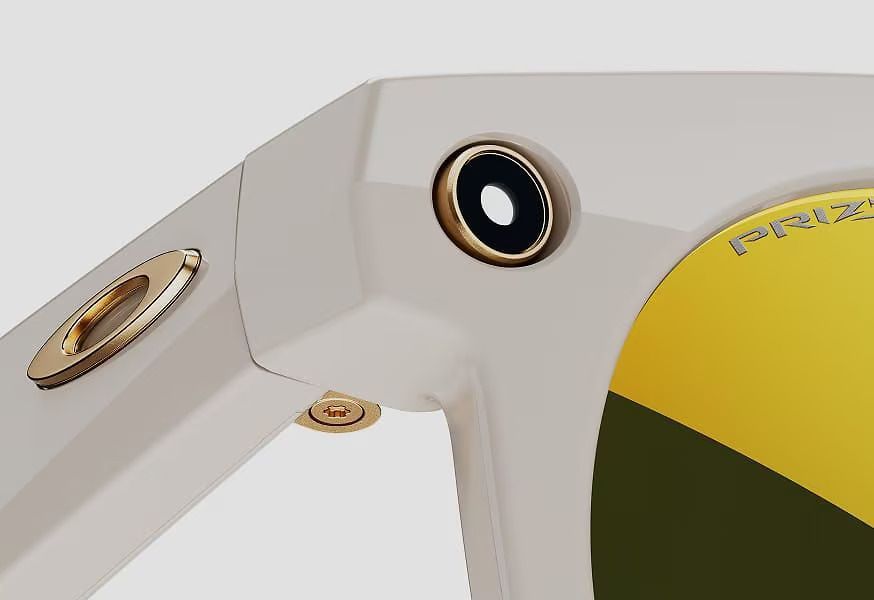 A close up of a pair of oakley sunglasses with the word prix on it