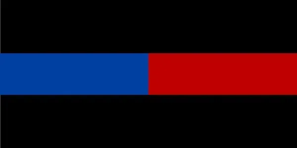 A blue and red line on a black background.