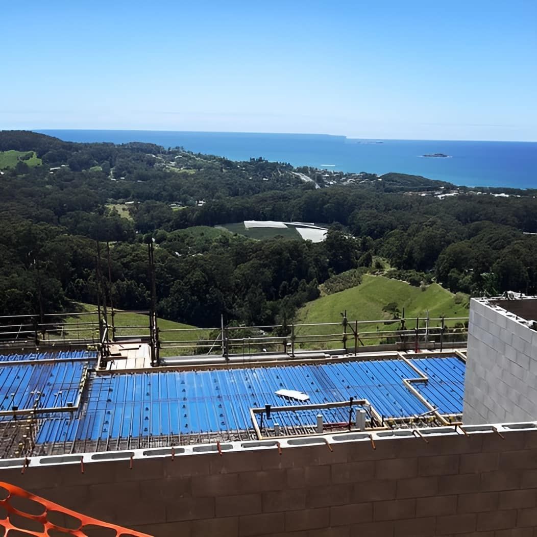 View of The Top of A Building Under Construction — Big River Scaffolding Solutions Pty Ltd in Casino, NSW