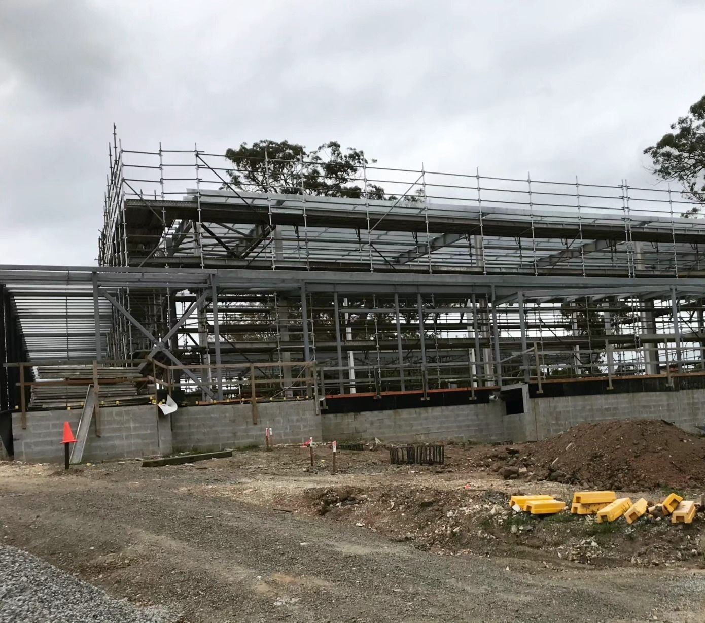 Construction Site With a Steel-framed Building