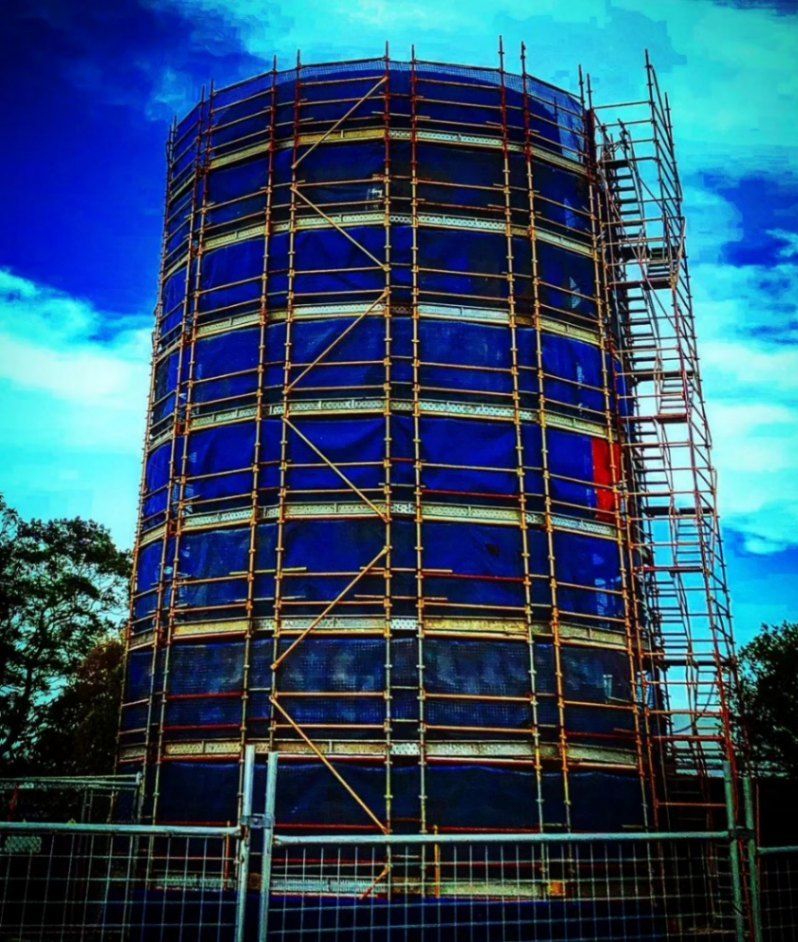 Building Surrounded by Scaffolding