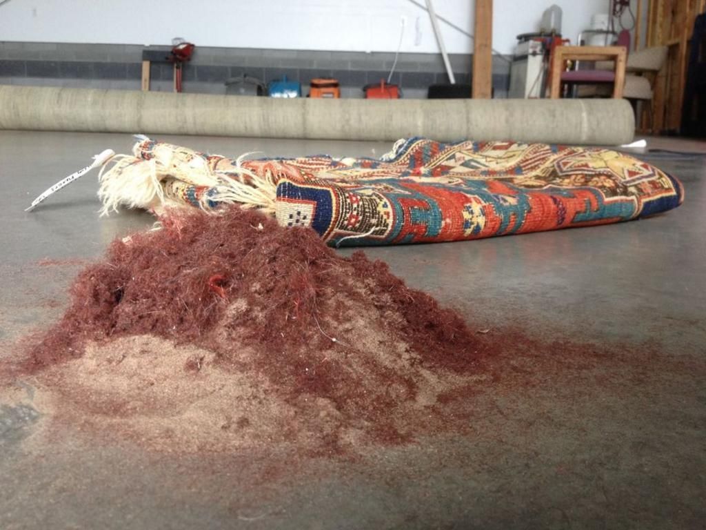 Cleaned Oriental Rug And Dust