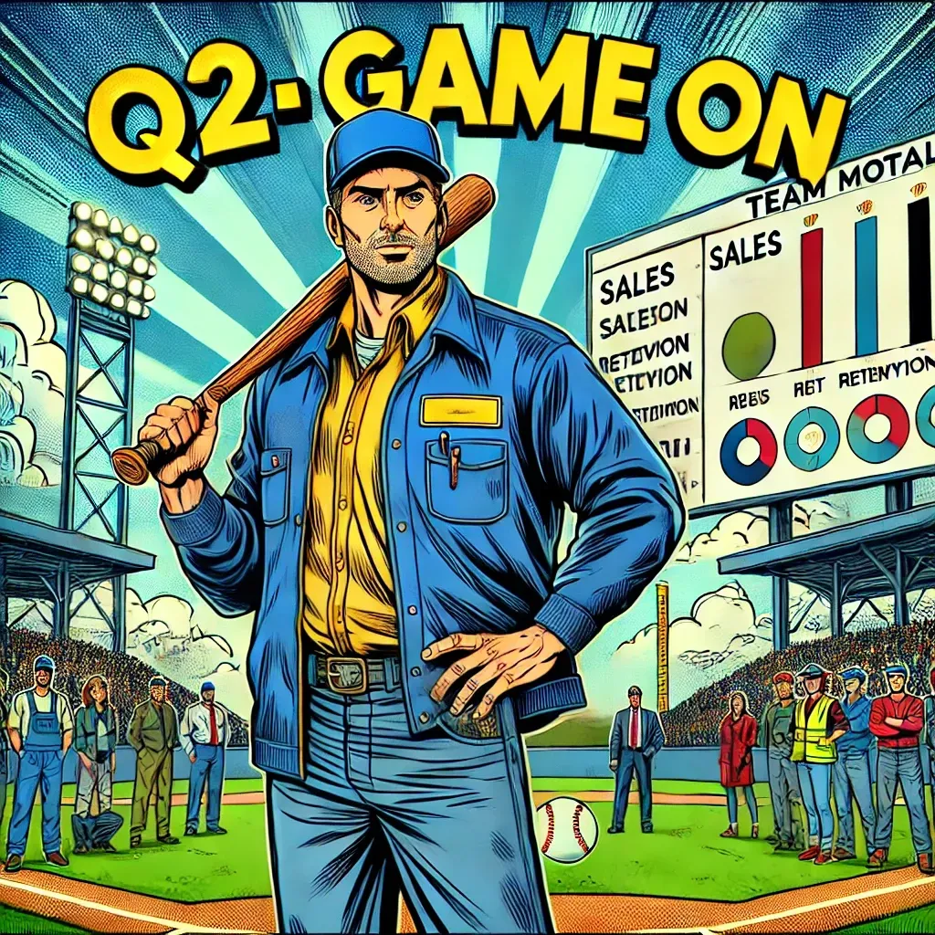 A man is holding a baseball bat in front of a sign that says q2 game on