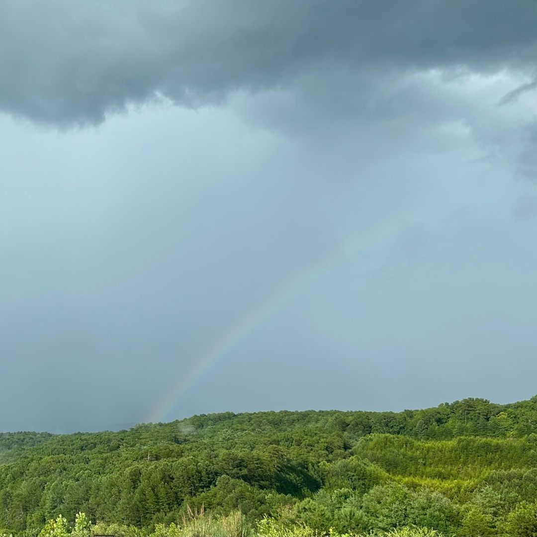 rainbow over north georgia mountains