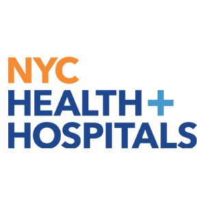 the logo for nyc health + hospitals is blue and orange .
