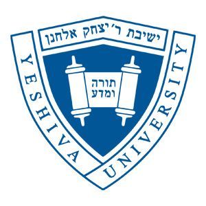 a blue and white logo for yeshiva university