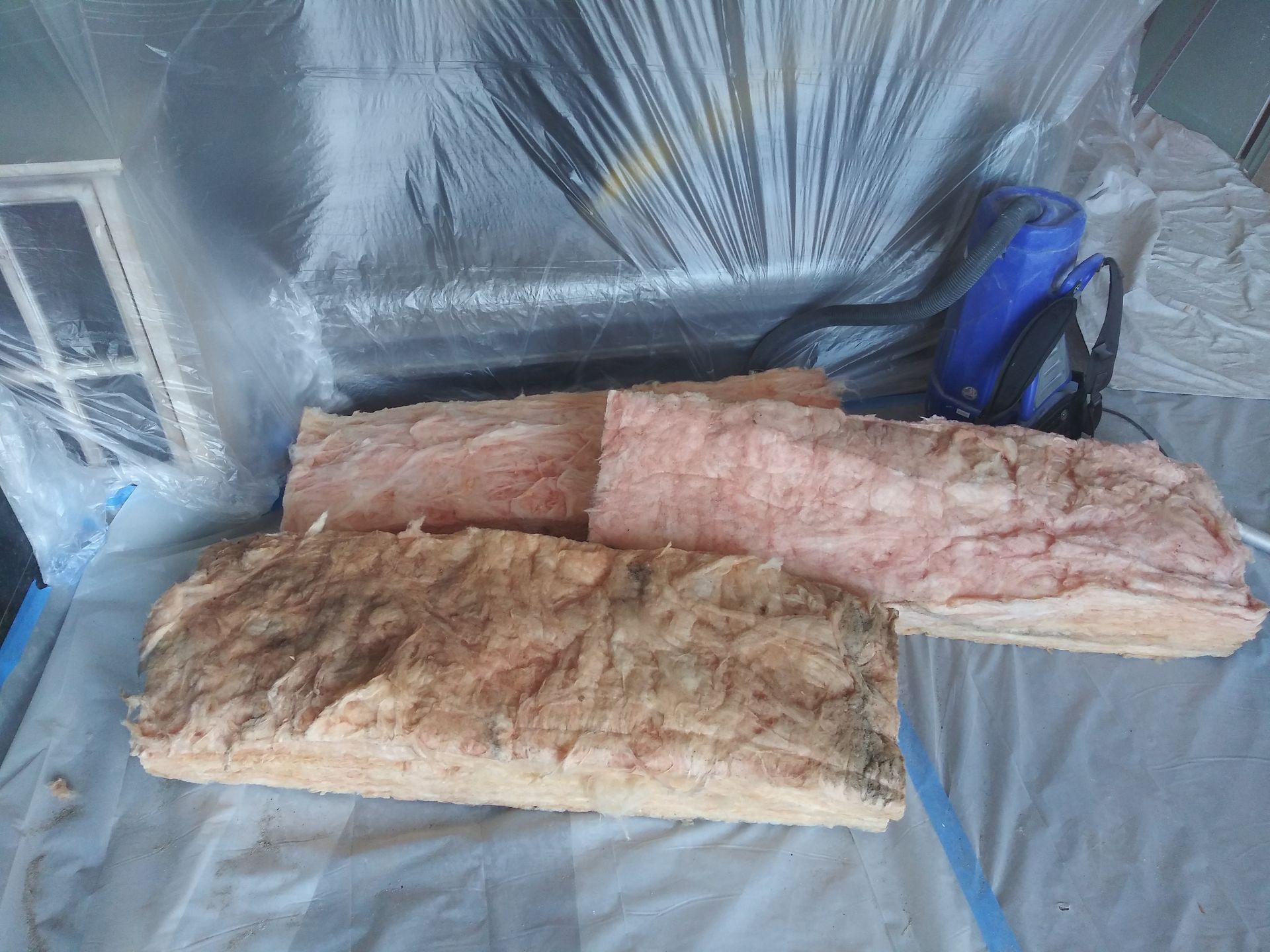 A piece of insulation is sitting on top of a table.