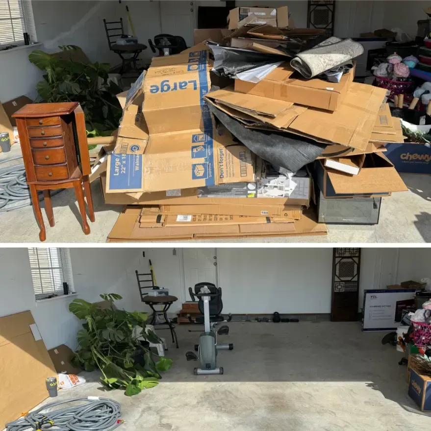 Garage Cleanout Before and  junk removal Chattanooga services
