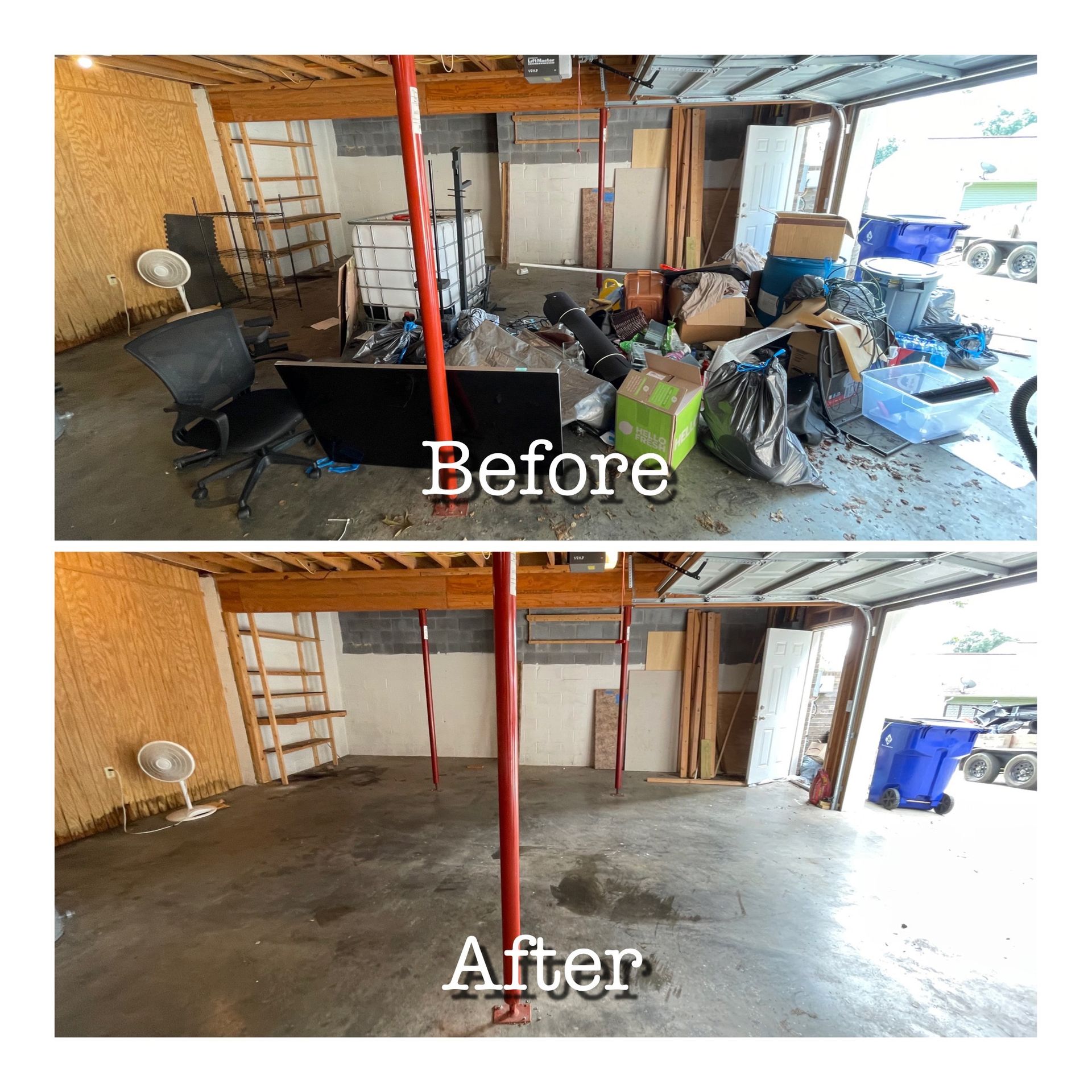 Before and after junk removal Chattanooga services