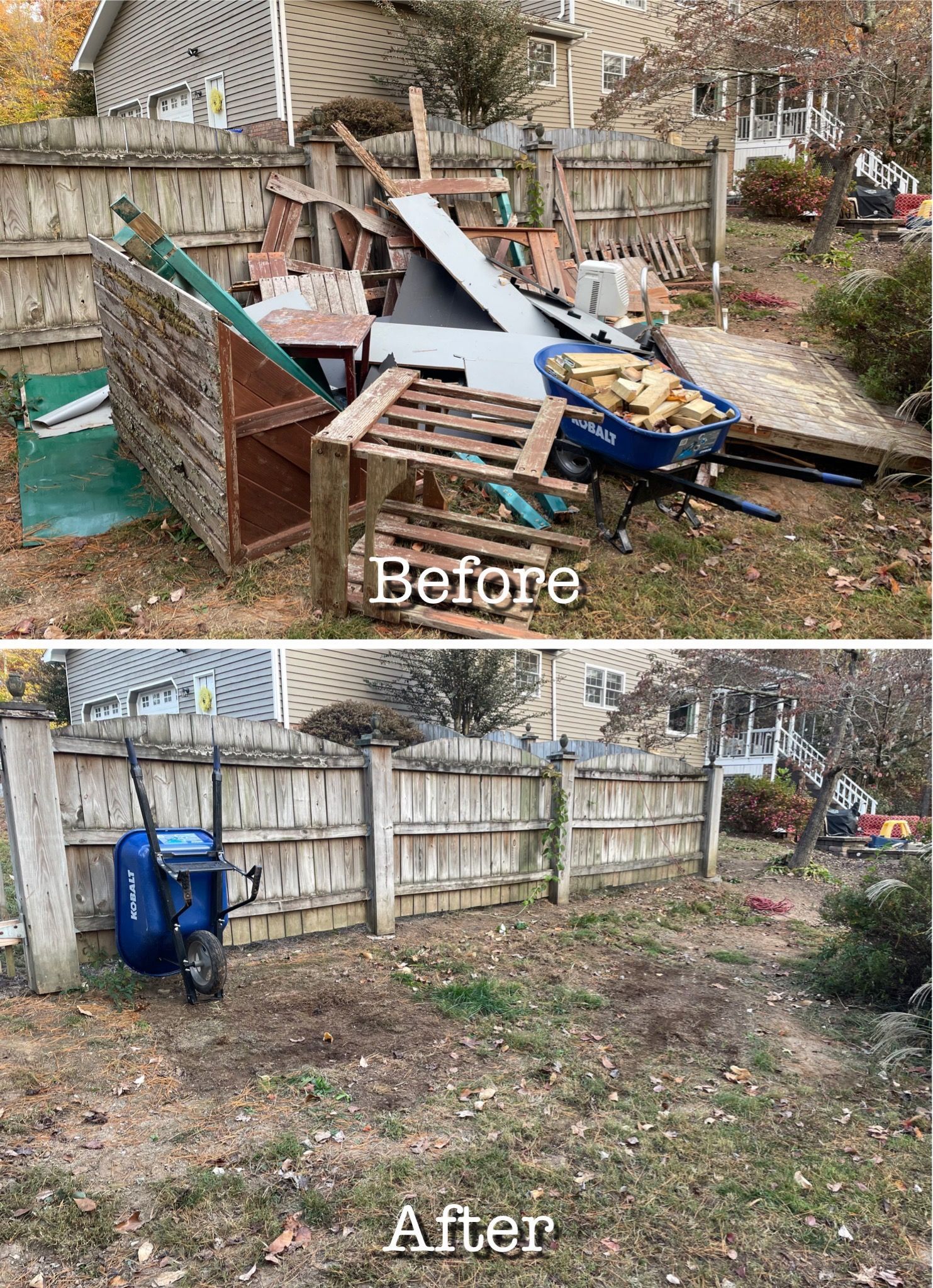 Before and after junk removal Chattanooga services
