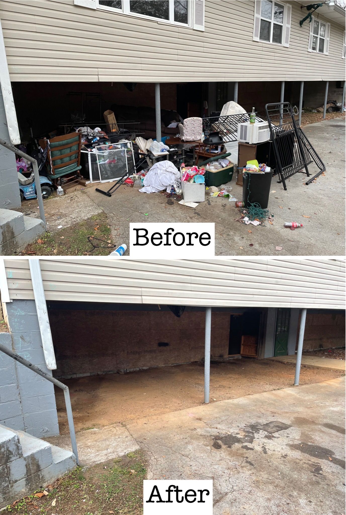 Before and after junk removal Chattanooga services