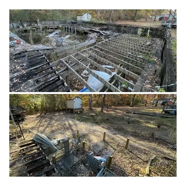 Light Demolition Before and After  junk removal Chattanooga services