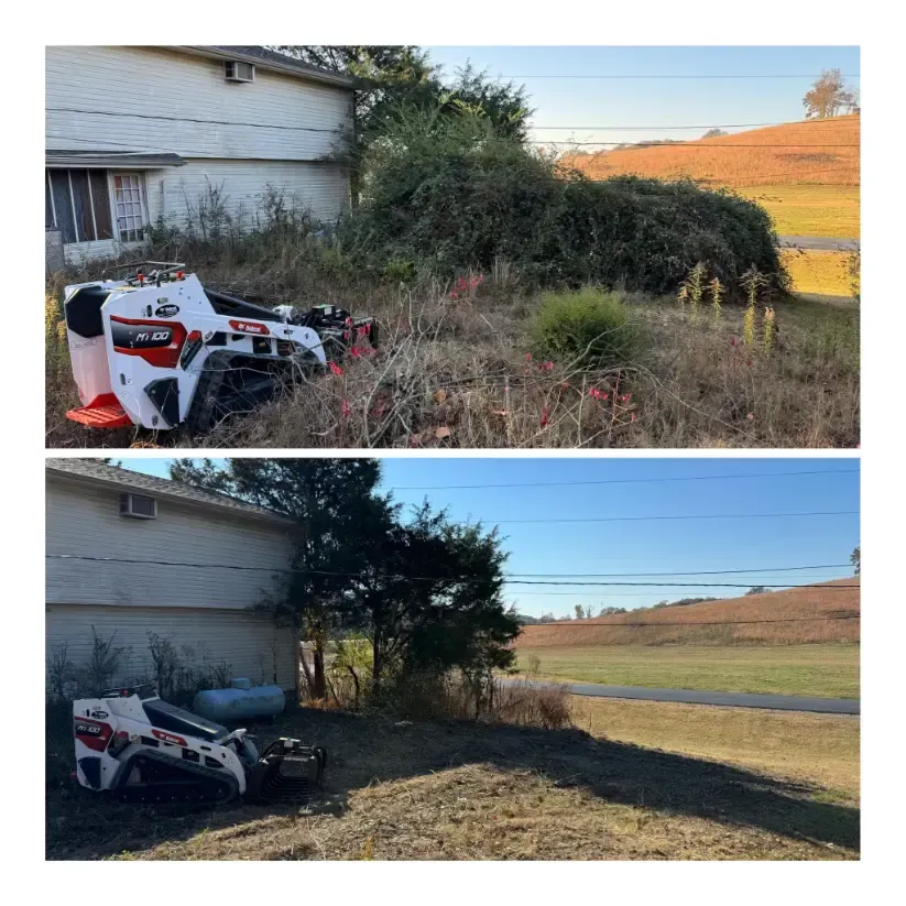 Property Cleanup Before and After Image  junk removal Chattanooga services