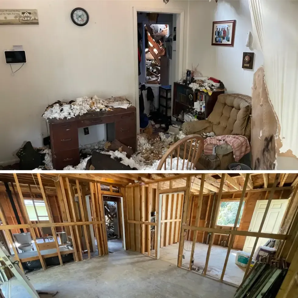 Residential Cleanout Before and After  junk removal Chattanooga services