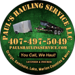 Circular logo: Paul's Hauling Service LLC. Phone number and website included.