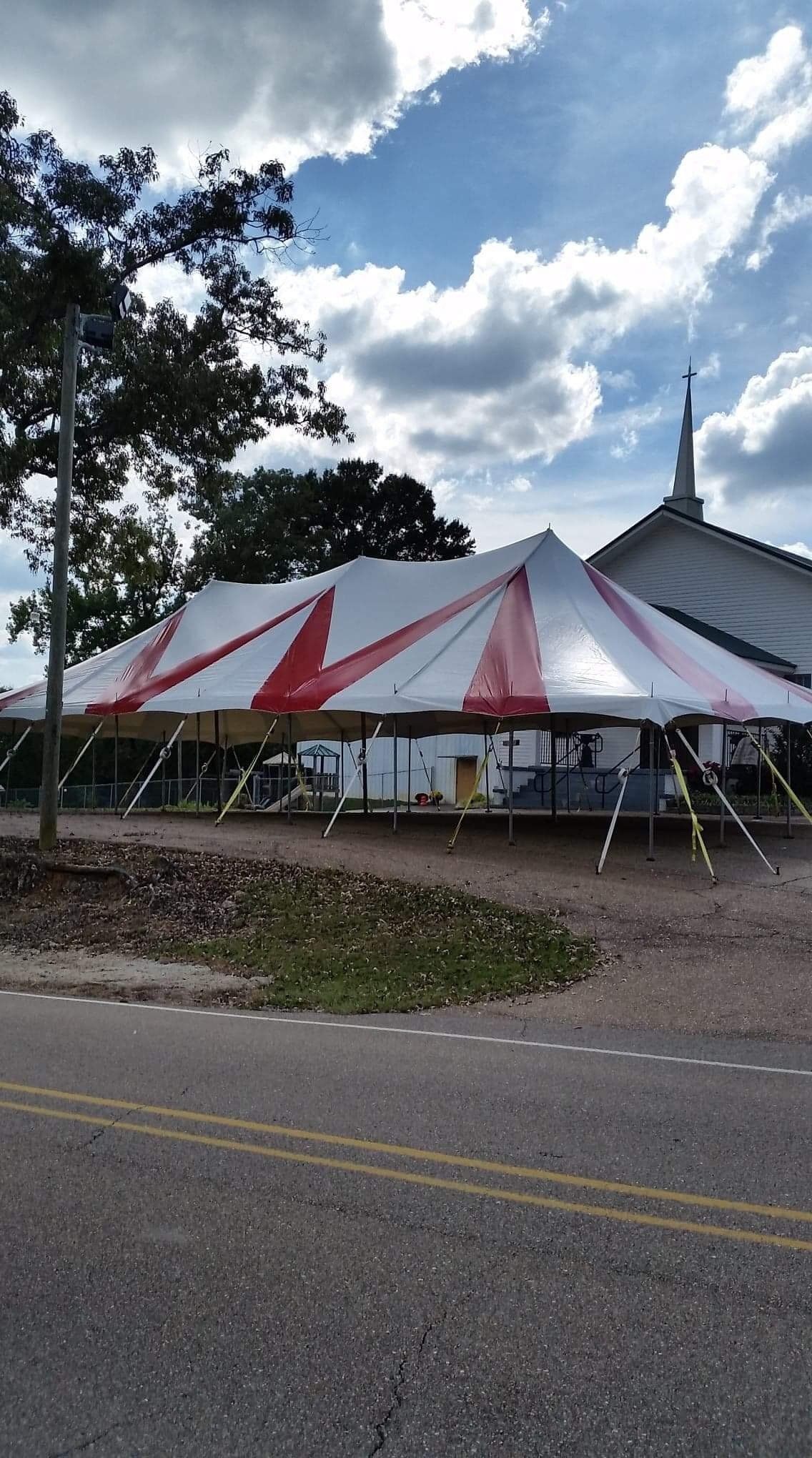 Big Tent Near The Driveway — Jackson, MS — All Seasons Events