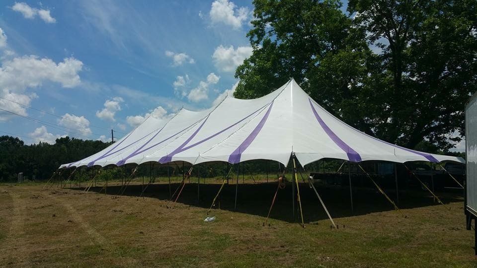 Side View Of Violet And White Tent — Jackson, MS — All Seasons Events
