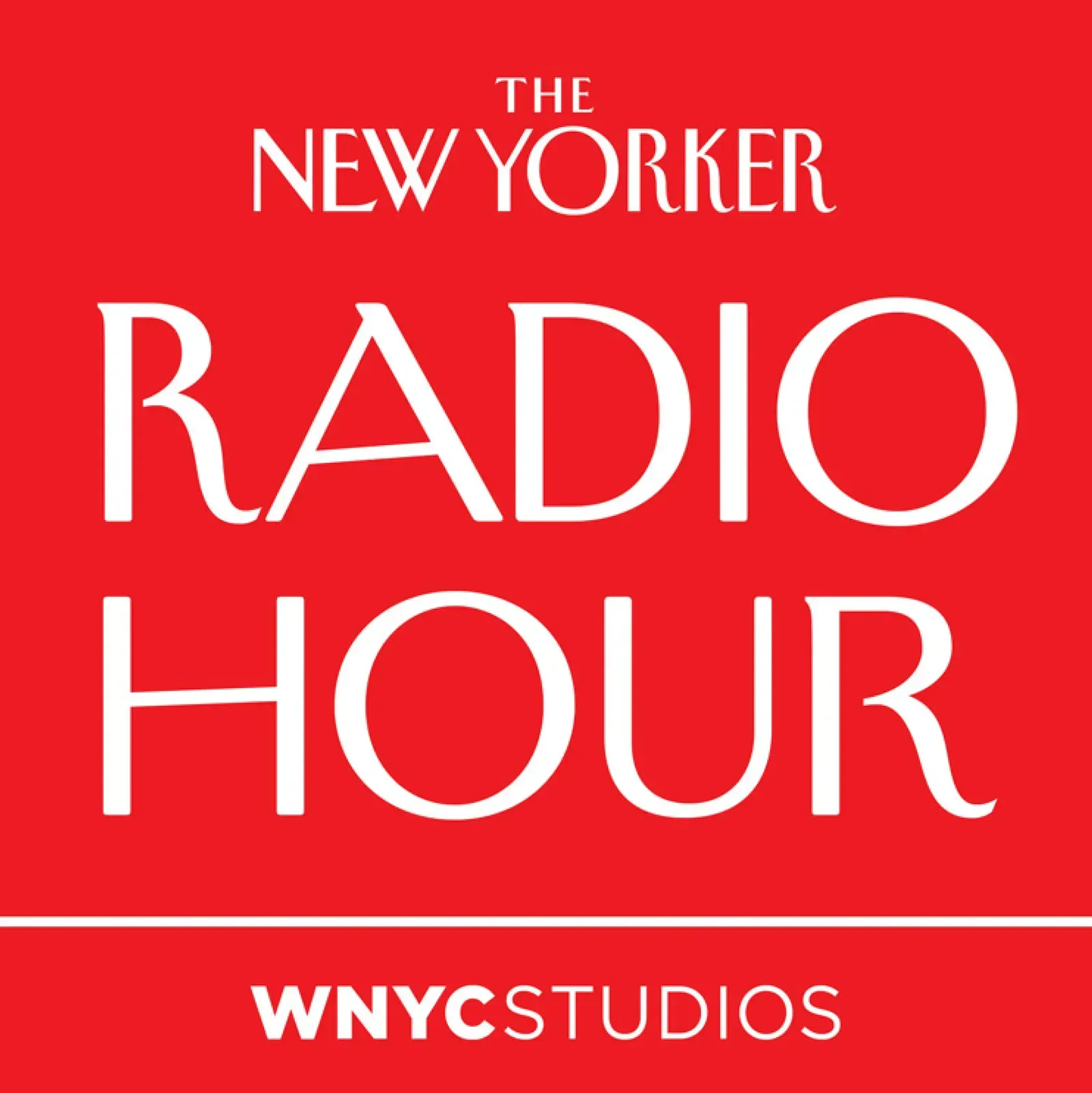 A red logo for the new yorker radio hour