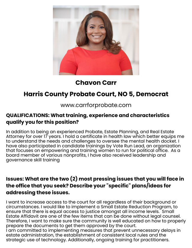 Democratic Candidates for Judge, Probate Court