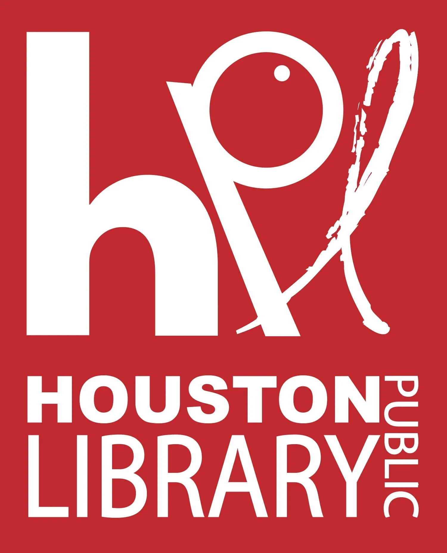 Houston Public Library logo: white