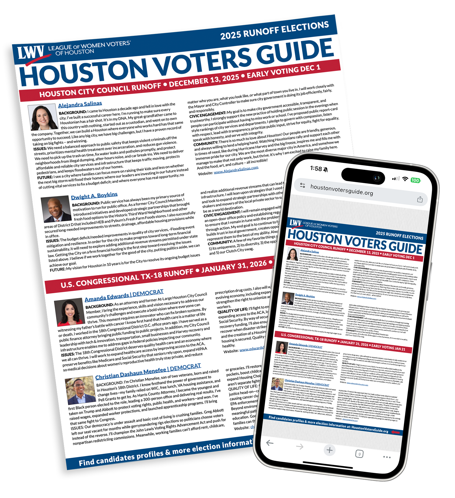 Houston Voters Guide document for December and jan runoff elections Houston Voters Guide document for December and jan runoff elections