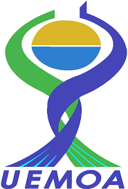 A blue and green logo for uemoa
