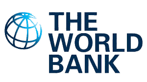 A logo for the world bank with a globe in the middle.