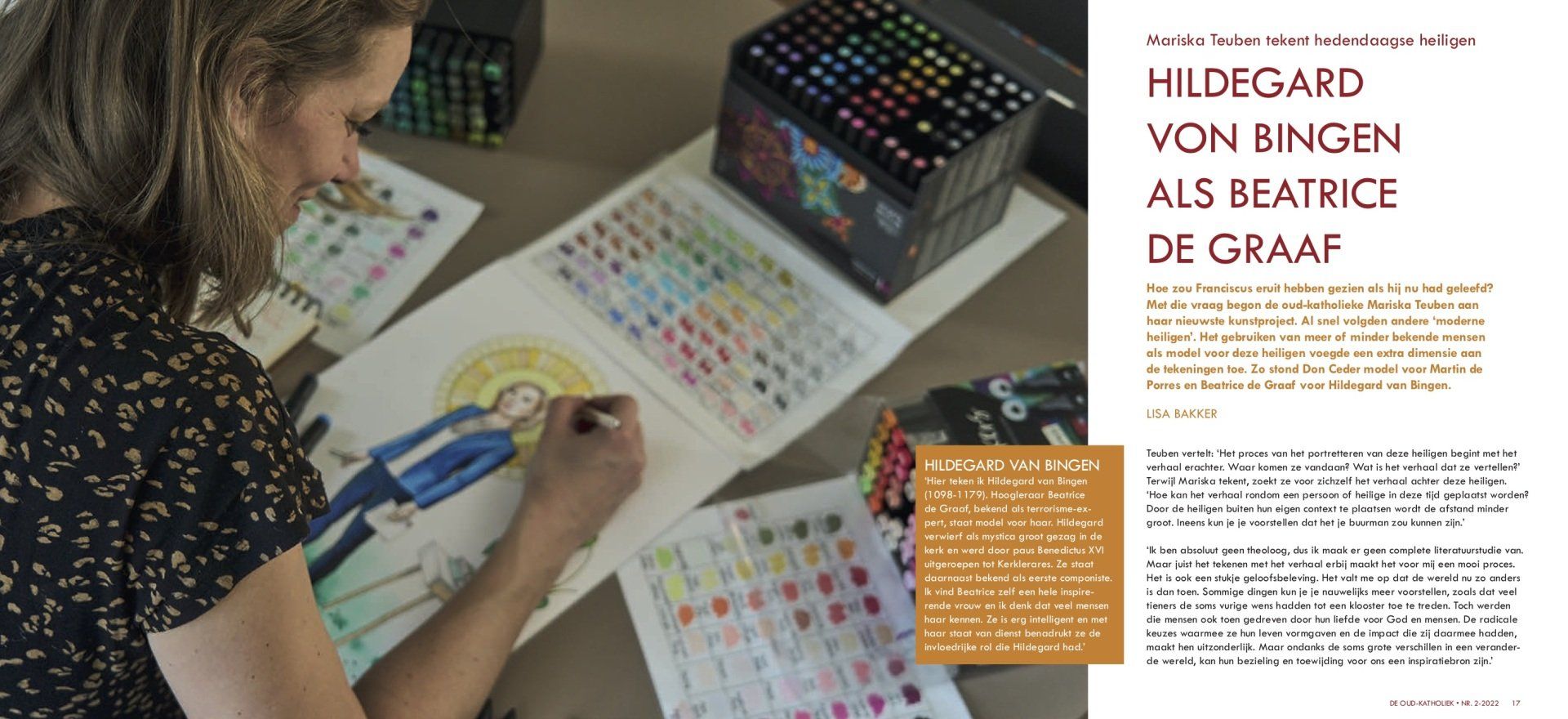 mariska tekent moderne heilgen