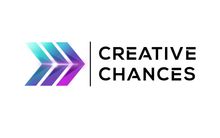 Logo: Arrow icon with teal, purple gradients, next to text